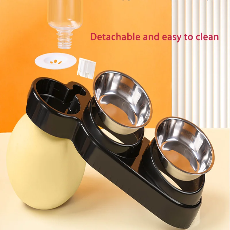 Tigela Dupla para Gatos com Suporte Inclinado e Refil Automático - Imagem 4