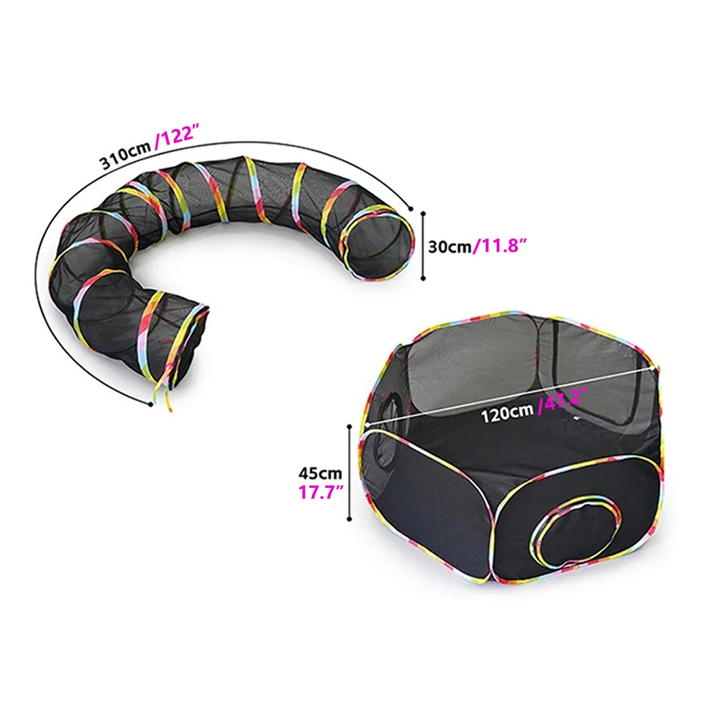 Tenda para Gatos Túnel Externo Portátil com Bolsa de Armazenamento - Imagem 6
