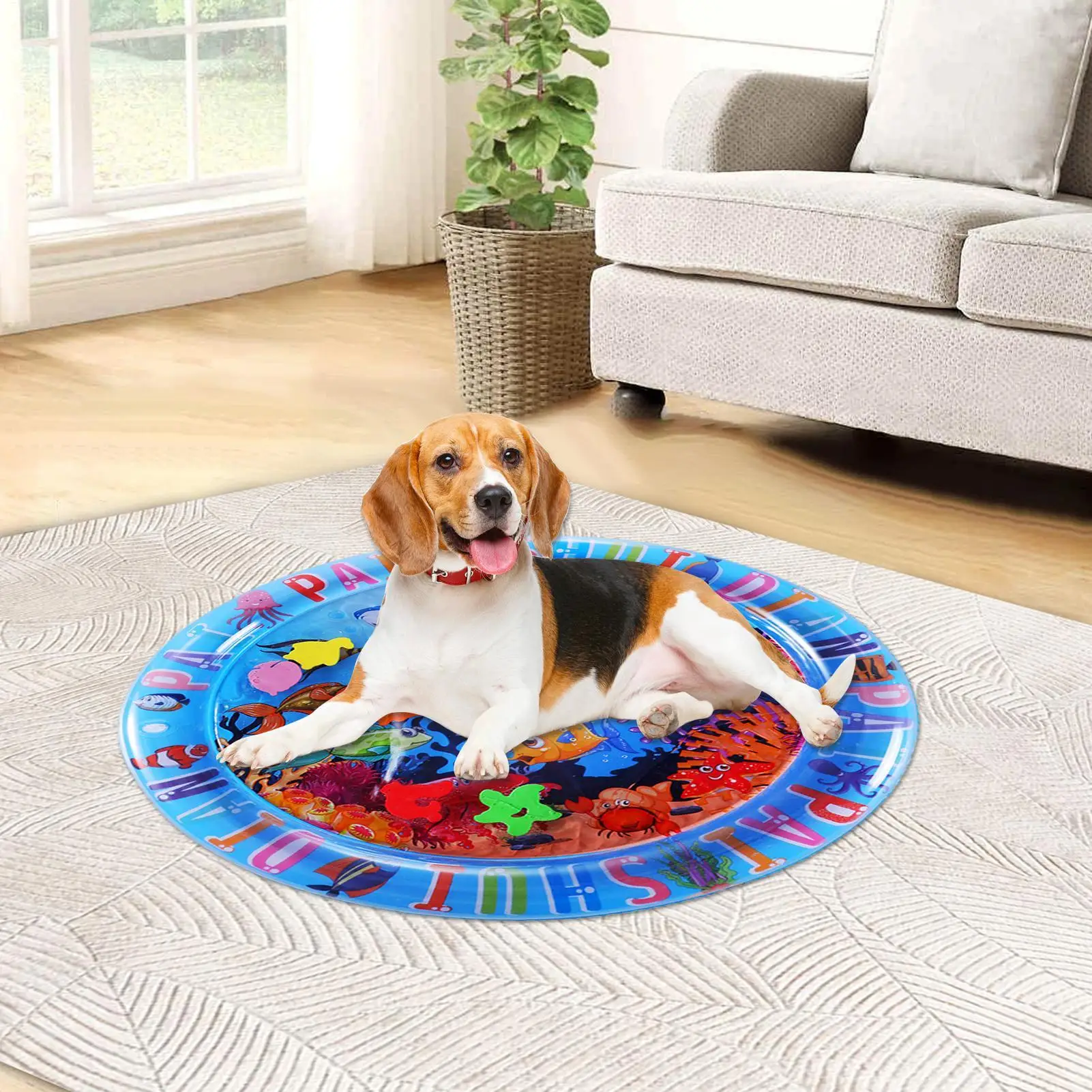Tapete de Água Inflável para Cães e Gatos Tema Oceano - Image 5
