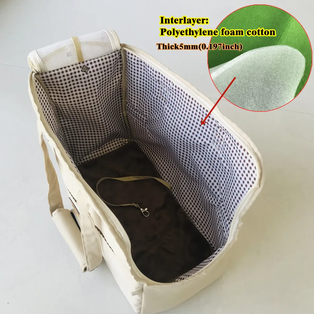 Bolsa de Transporte para Cães e Gatos Pequenos 41x31x19 cm com Alça - Imagem 5