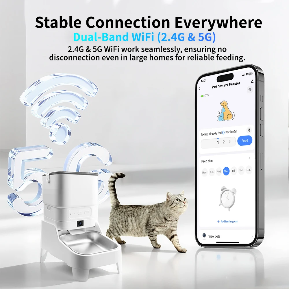 Furpipi Alimentador Automático para Cães e Gatos 4,5L com Câmera e App - Imagem 5