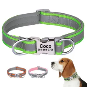 coleira de nylon refletiva para cães