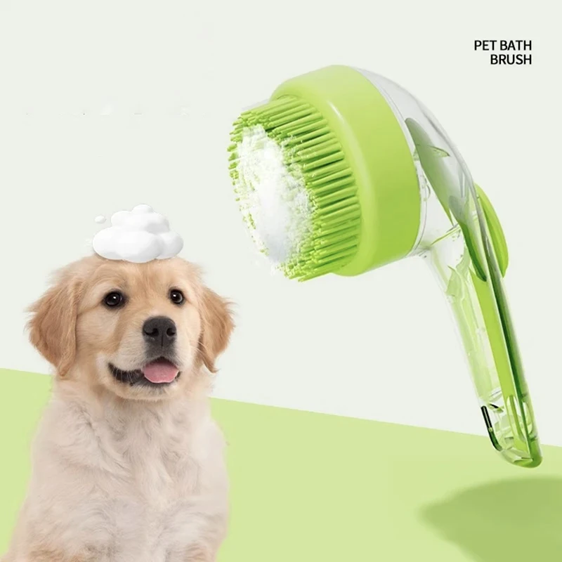 Escova de Banho para Cães e Gatos de Silicone com Cabo Longo - Imagem 2