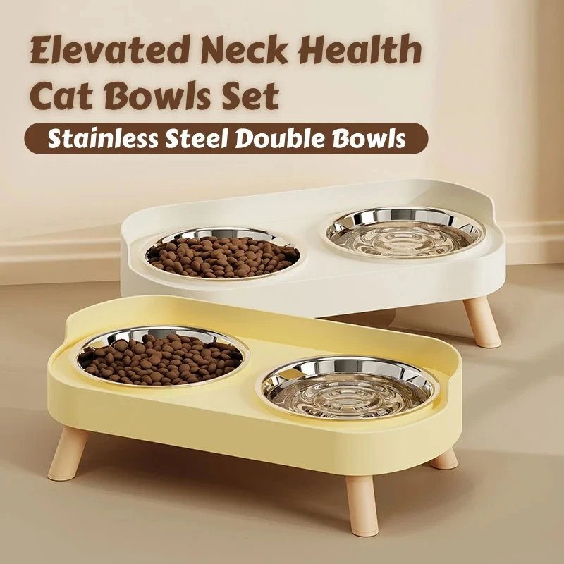 comedouro alto para pets com 2 tigelas