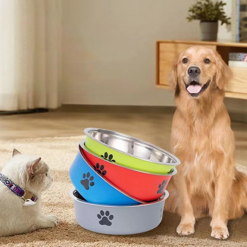 Tigela para Cães e Gatos de Aço Inoxidável com Base Antiderrapante - Imagem 6