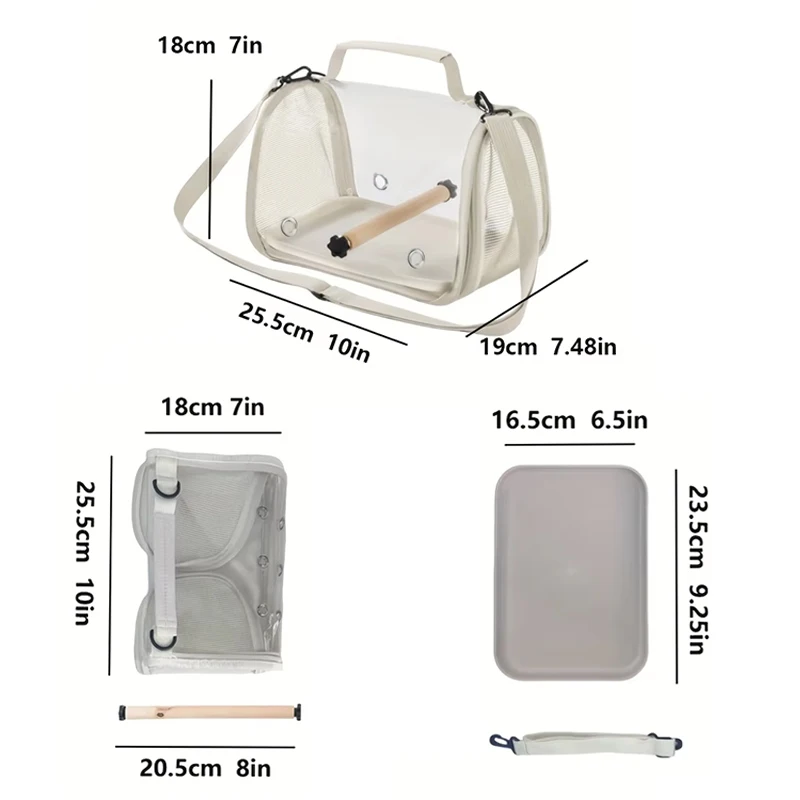 Bolsa de Viagem para Pássaros e Hamsters com Suporte e Alças Removíveis - Imagem 3
