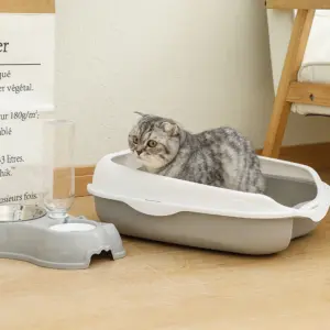 caixa de areia semi-fechada para gatos