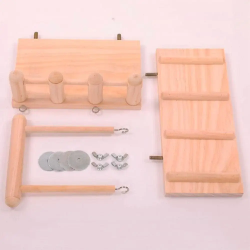 Brinquedo para Pássaros de Madeira com Ganchos de Metal para Gaiola - Imagem 4