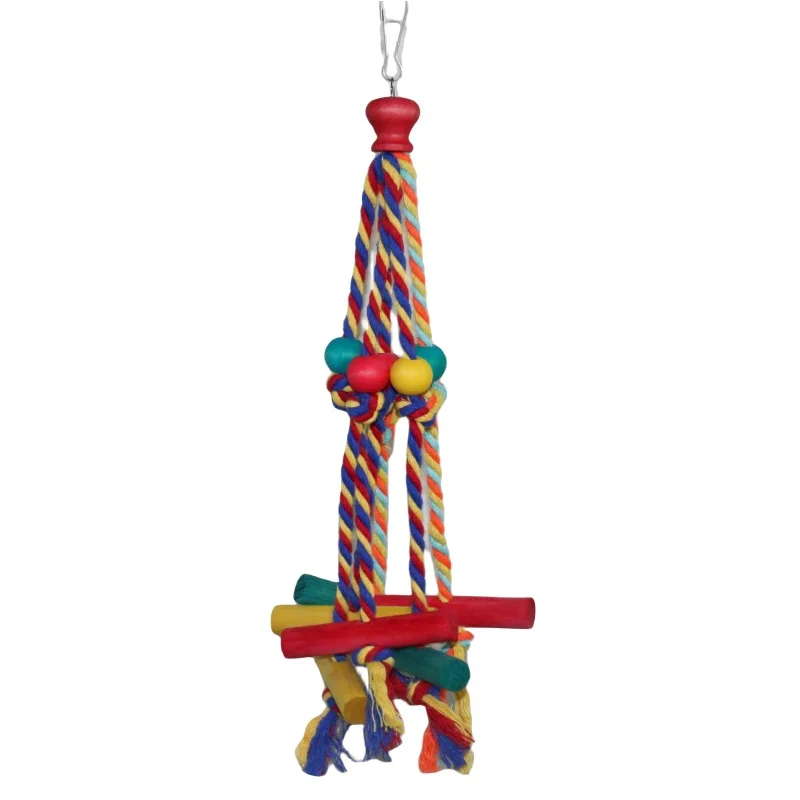 Brinquedo de Madeira para Pássaros e Papagaios com Corda - Imagem 2