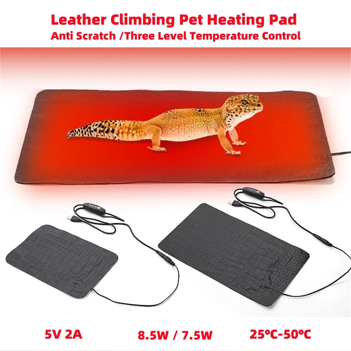 Tapete Aquecedor para Répteis USB 22x15,5 cm com 3 Temperaturas - Imagem 5