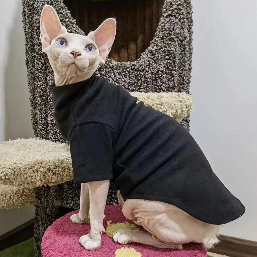 Pulôver Gola Alta para Gatos Monocromático Quente - Imagem 3