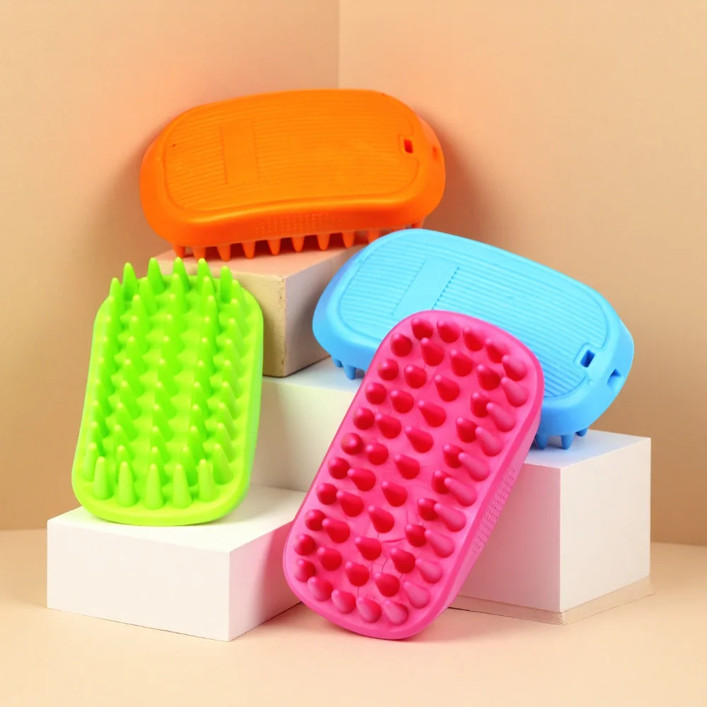 Escova de Banho para Cães e Gatos de Silicone Macio para Remover Pelos - Imagem 2