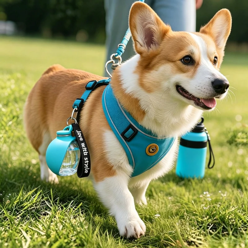 Garrafa de Água para Cães 285 ml com Tigela Dobrável e Gancho - Imagem 5