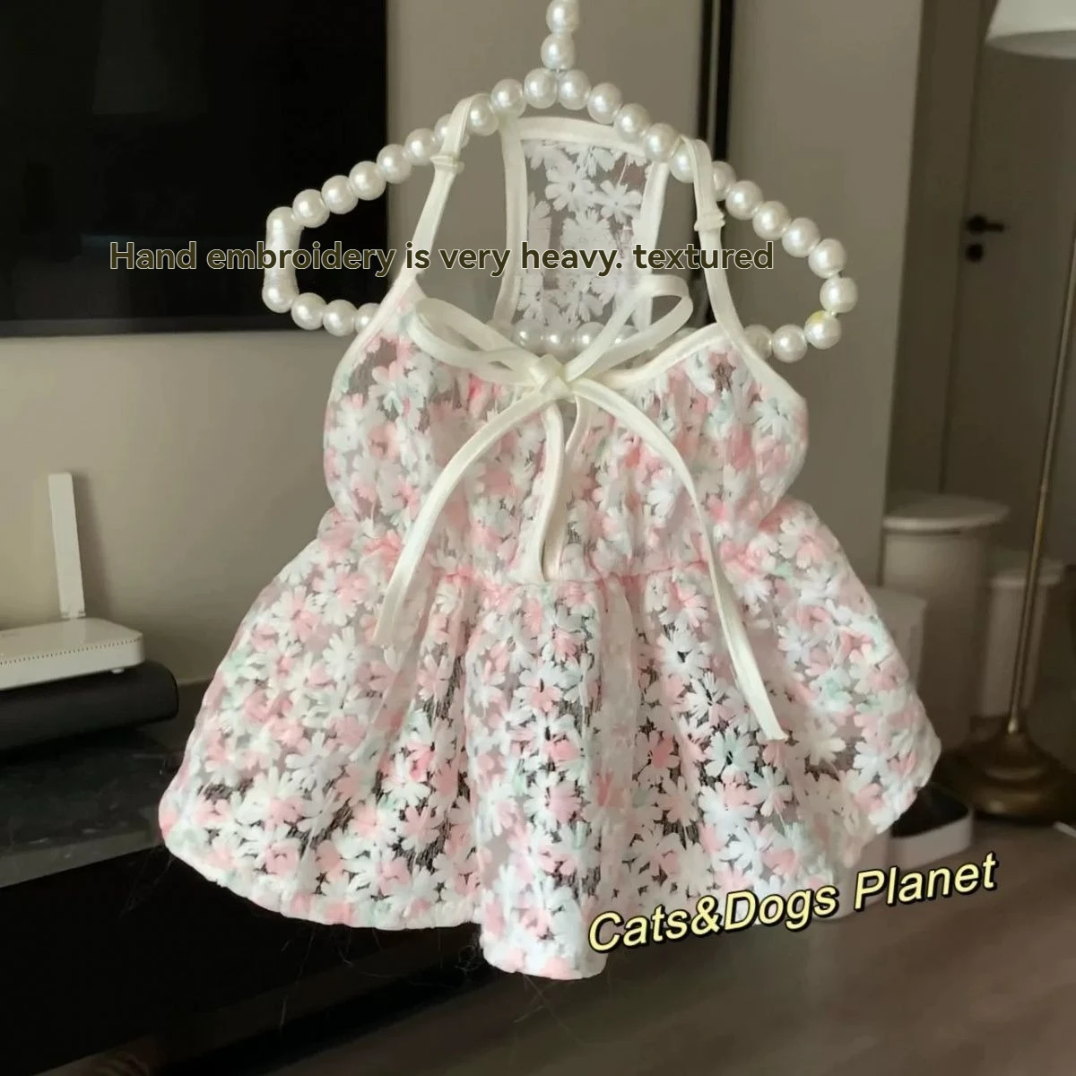 Vestido para Cães com Estampa Floral Saia sem Mangas Respirável - Image 2