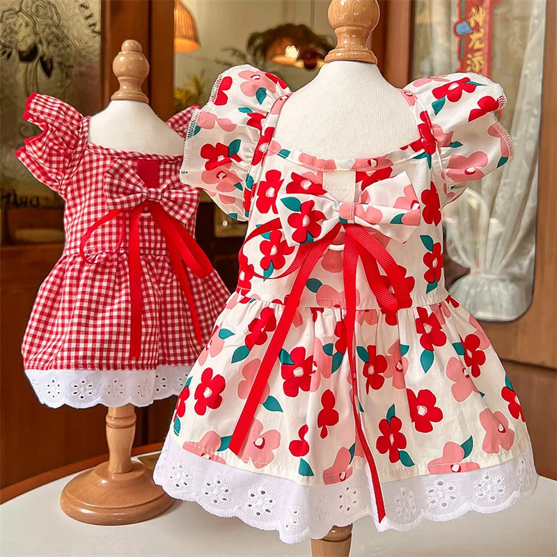 Vestido Floral para Cães e Gatos de Poliéster Respirável - Image 5