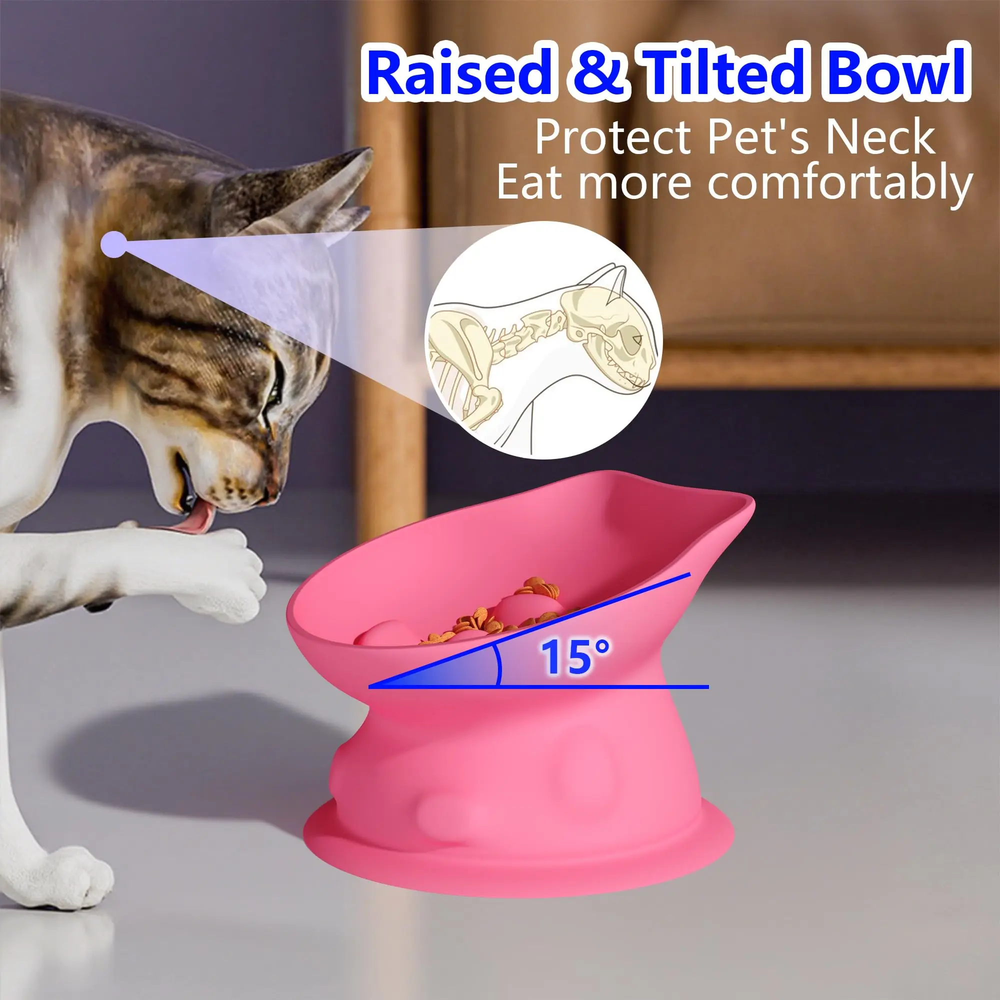 Tigela de Alimentação Lenta para Gatos de Silicone Elevada - Image 3