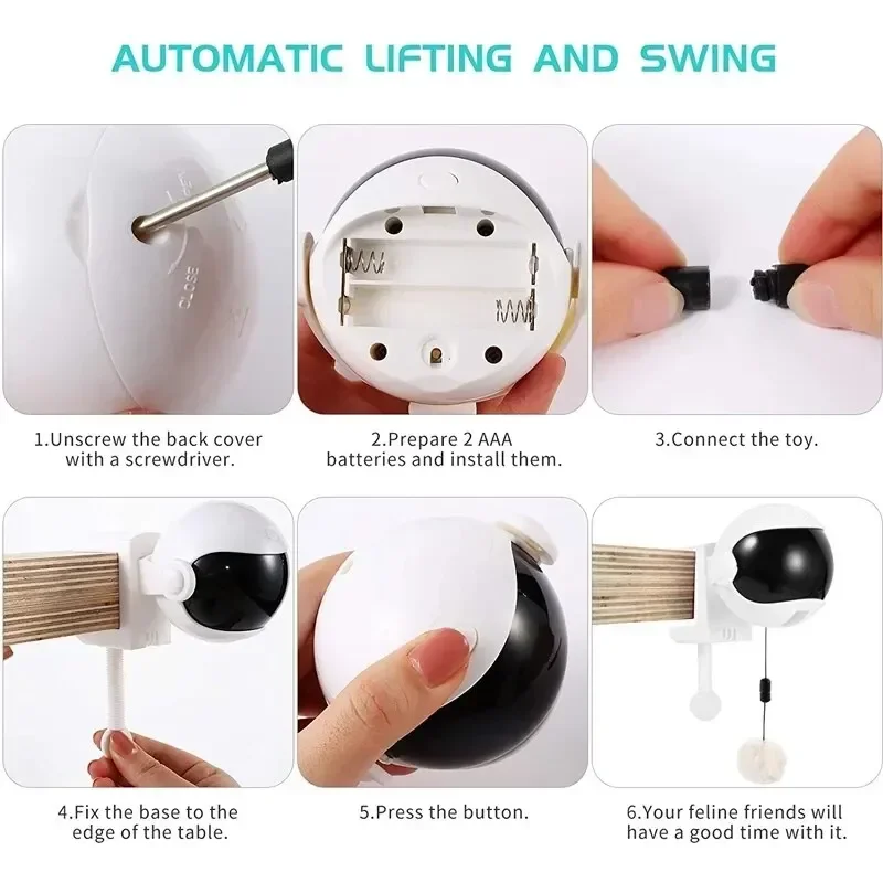 Brinquedo Eletrônico para Gatos com Bola Elevatória YoYo Interativo - Imagem 5