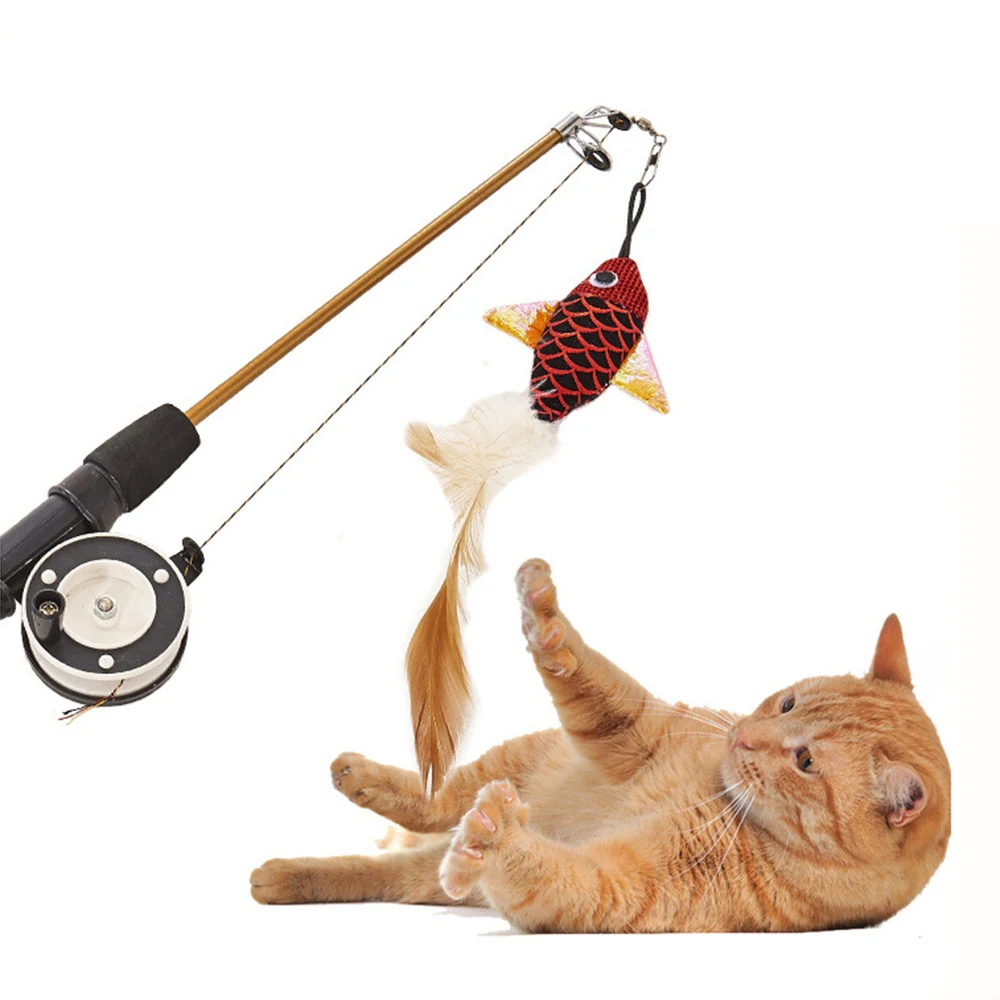 Brinquedo Retrátil para Gatos de Plástico com Penas - Imagem 5