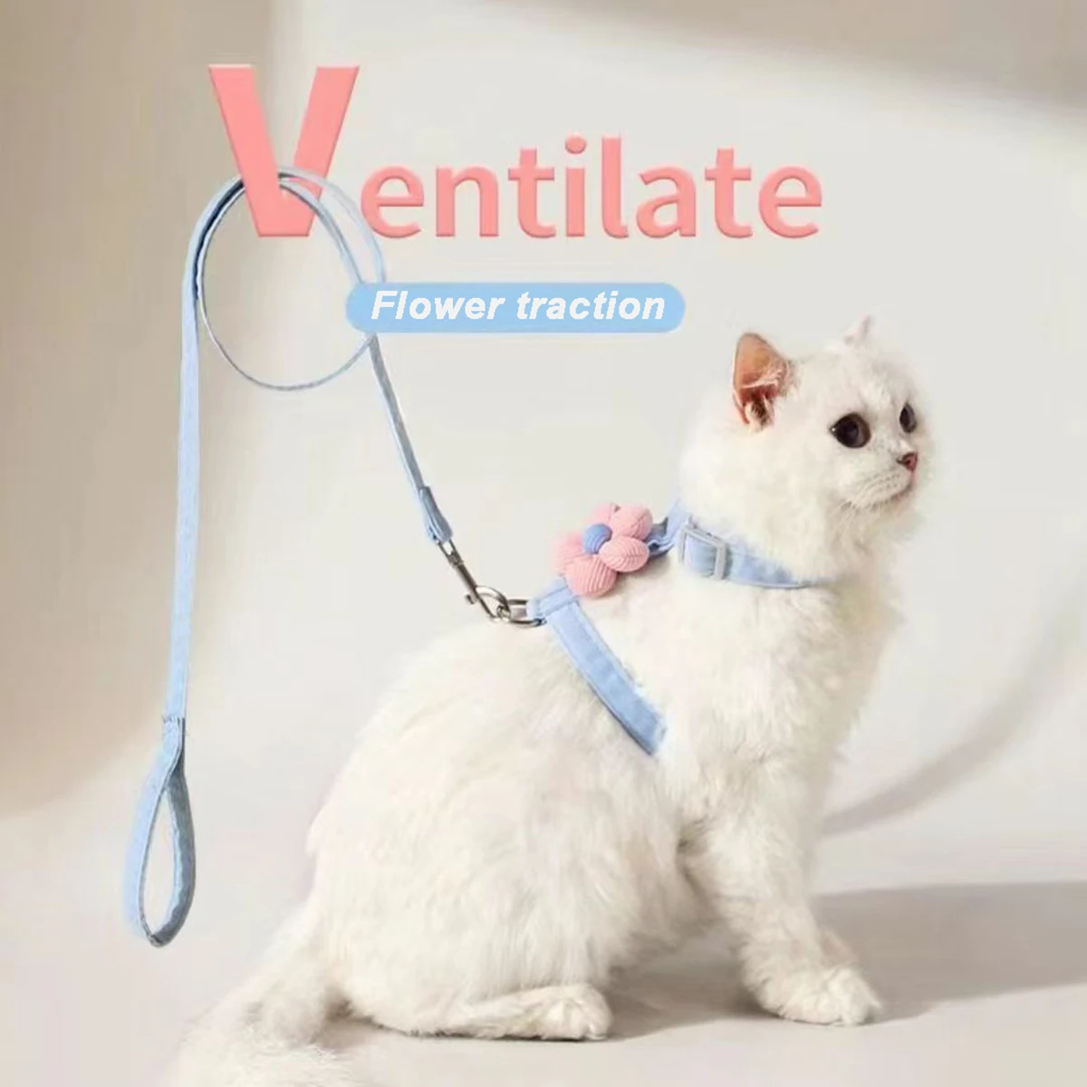 coleira peitoral com guia para cães e gatos
