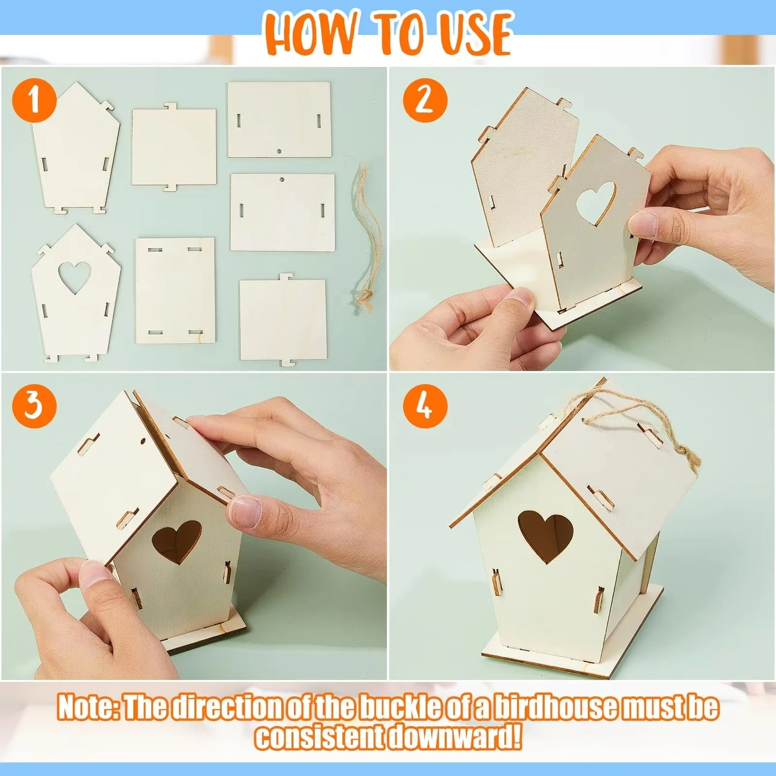 Casa Ninho de Pássaro de Madeira para Pintura DIY - Image 3