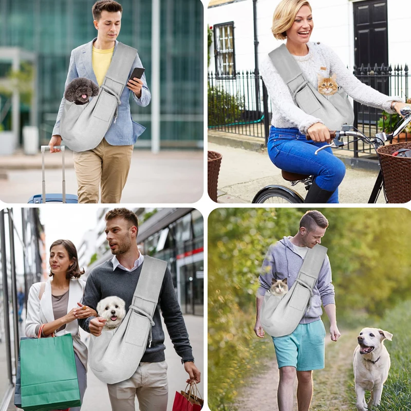 Bolsa de Ombro para Cães Pequenos e Gatos com Bolso de Armazenamento - Image 6