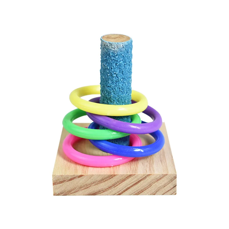Brinquedo Educativo para Pássaros, Blocos e Anéis de Plástico Coloridos - Imagem 4