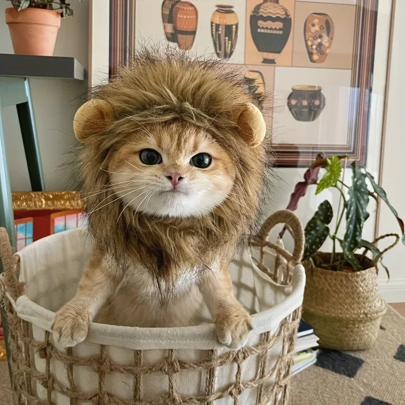 Peruca Juba de Leão para Gatos e Cães Pequenos para Fantasia - Imagem 5