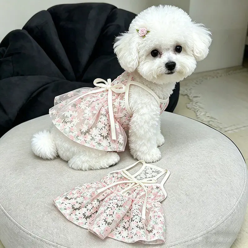 Vestido para Cães de Fibra de Poliéster Respirável Estampado Cereja - Image 2