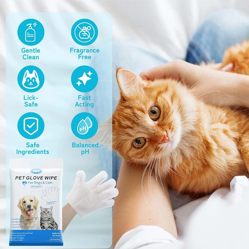 Toalhetes Luva para Cães e Gatos Descartáveis 6 Unidades - Imagem 3
