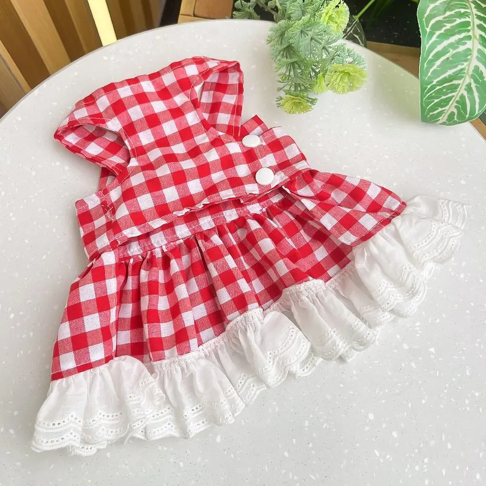 Roupa para Gatos e Cães Pequenos de Poliéster com Saia Xadrez - Image 3