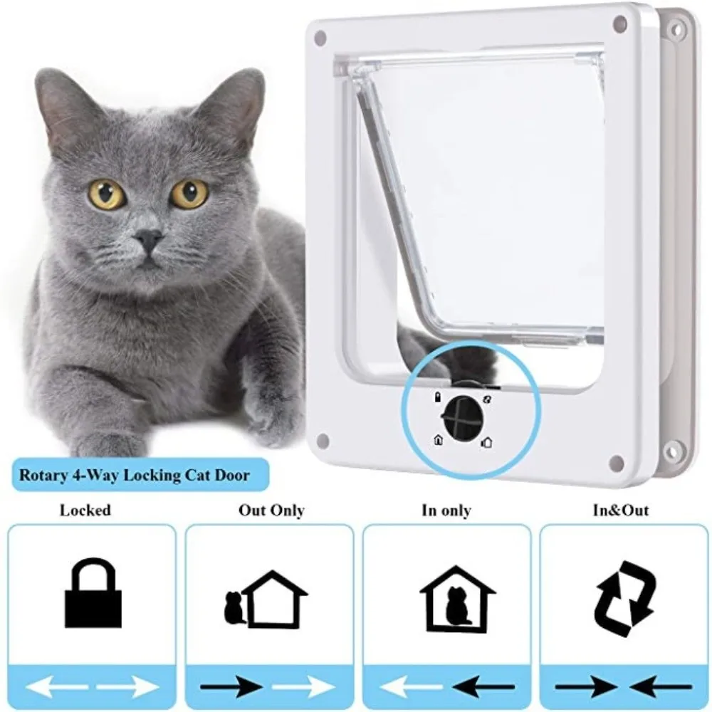 porta para gatos com 4 modos de fechamento