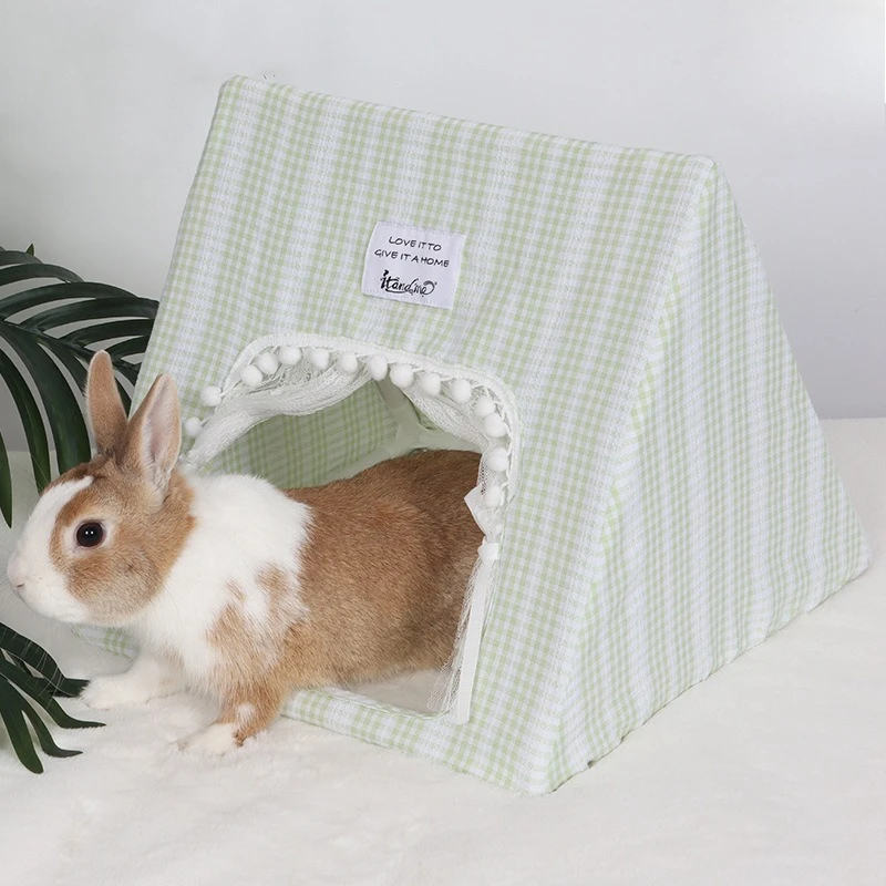 Tenda para Coelhos e Porquinhos-da-Índia com Cortina Floral - Imagem 2