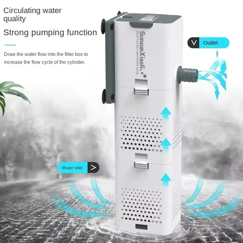 Mini Filtro Sunsun para Aquário 3 em 1 Submersível Verde - Imagem 2
