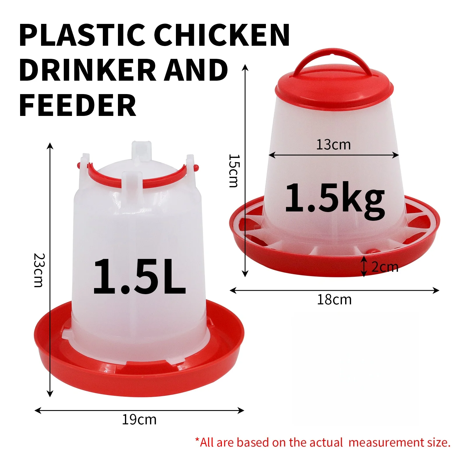 Famore Bebedouro para Aves 1,5L de Plástico com Dispenser Automático - Imagem 2