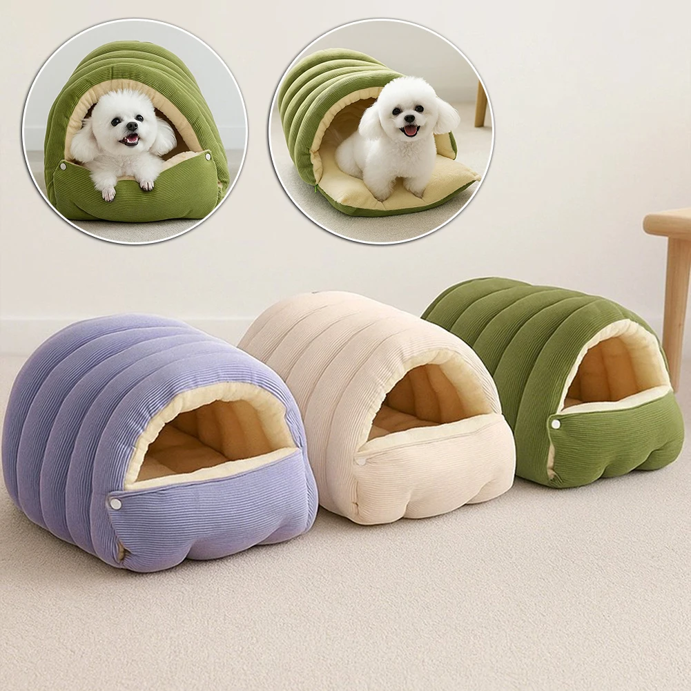 cama caverna para gatos de pelúcia com capa removível