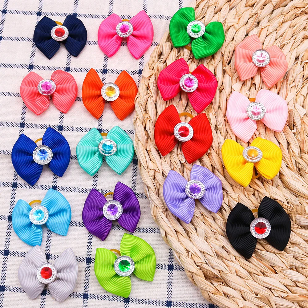 Laços de Cabelo para Cães e Gatos com Elástico em Cores Variadas - Imagem 5
