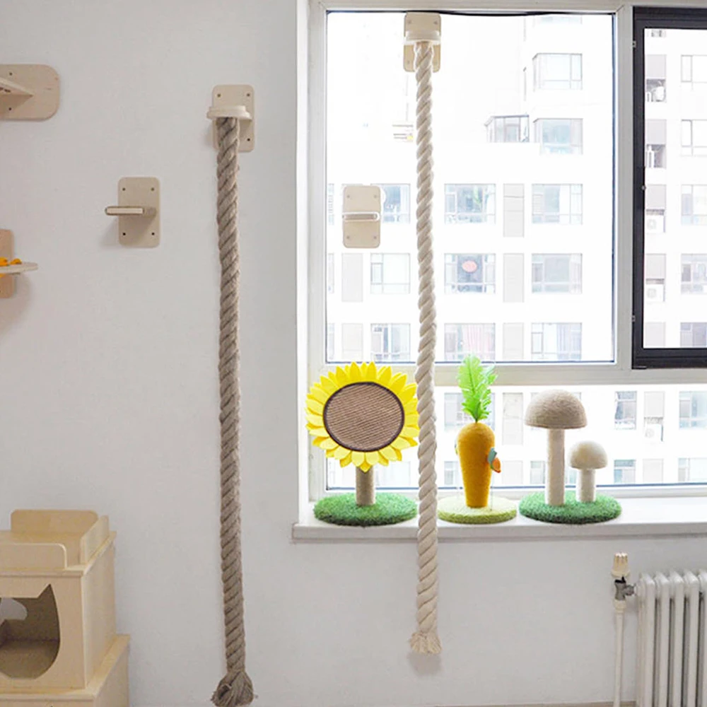 Árvore de Gato 150 cm de Sisal e Madeira para Montar na Parede - Imagem 5