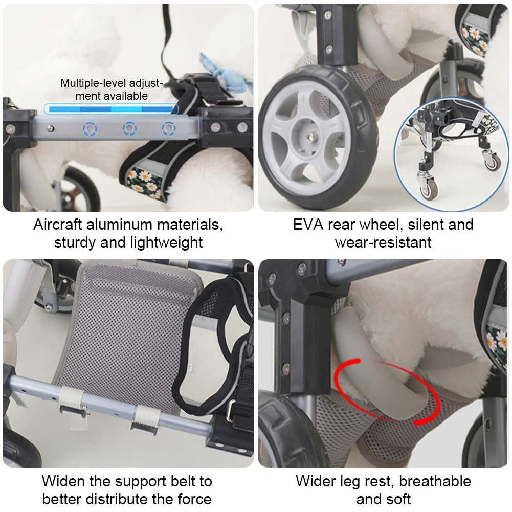 Cadeira de Rodas para Cães com Pernas Traseiras Ajustável e Leve - Image 6