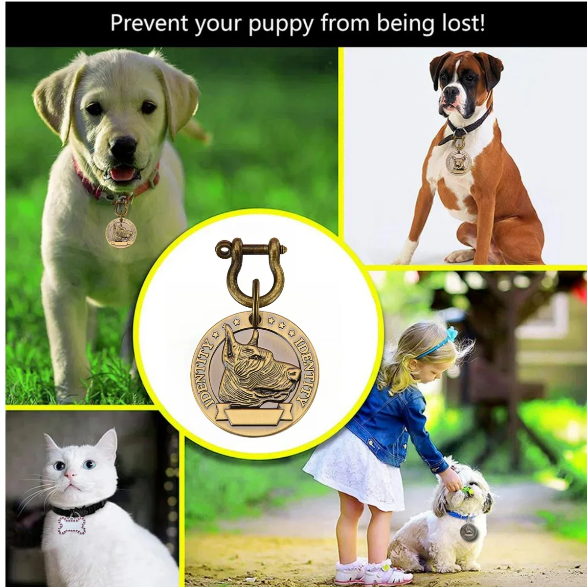 Etiqueta de Identificação para Cães e Gatos com Gravação Personalizada - Imagem 3