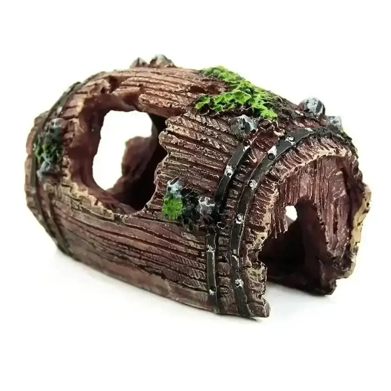 decoração de barril para aquário
