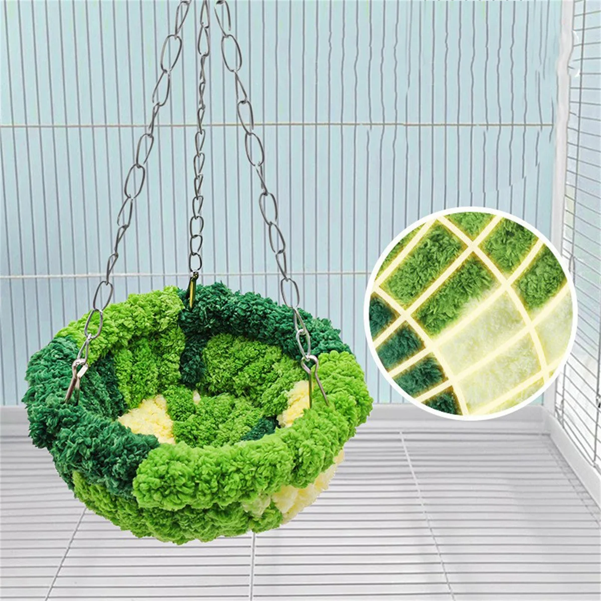Ninho de Pássaro para Gaiola Estilo Floresta com Rede - Imagem 4