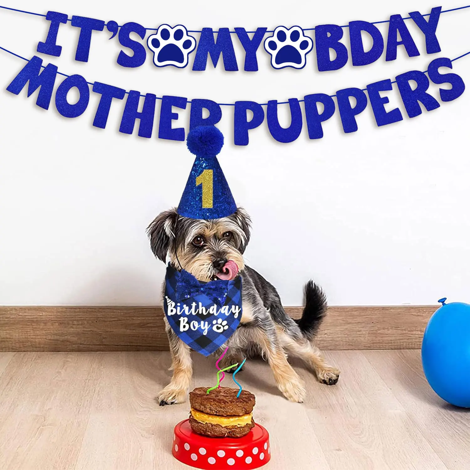 Kit de Aniversário para Cães com Bandana e Chapéu Ajustável - Image 5