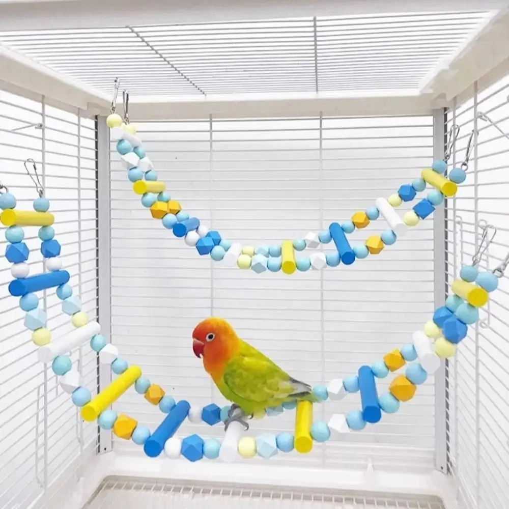 Escada de Madeira para Pássaros Colorida com Ganchos de 50 cm - Imagem 5