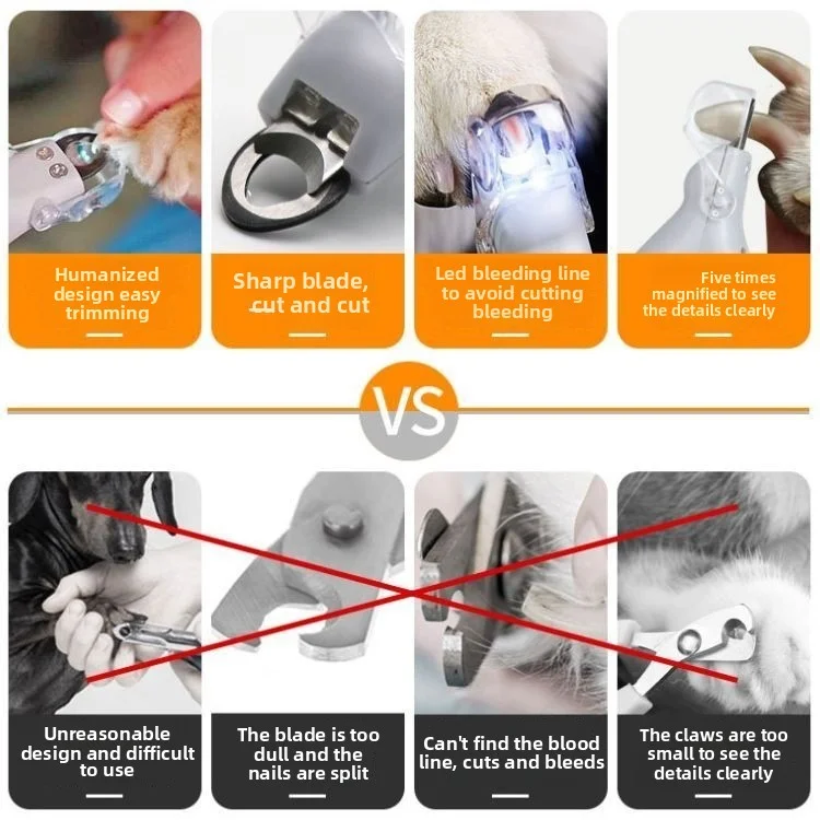 Cortador de Unhas LED para Cães e Gatos com Lupa e Luz - Imagem 4