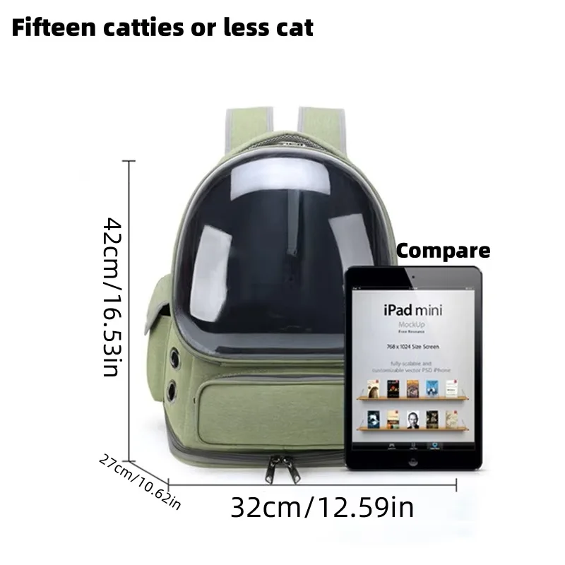 Mochila de Transporte para Gatos e Cães Pequenos Ventilada Transparente - Image 5