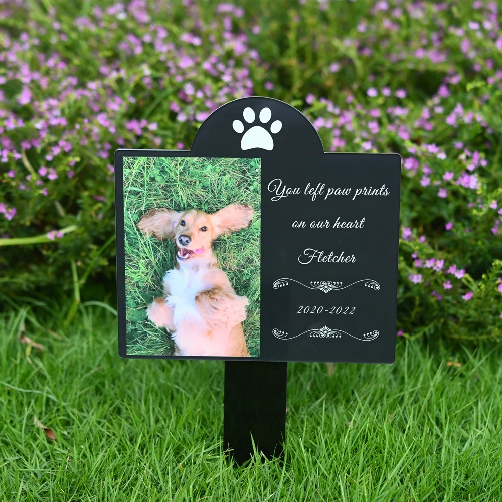 Lápide Memorial para Pets Personalizada Acrílico com Foto e Texto - Imagem 2