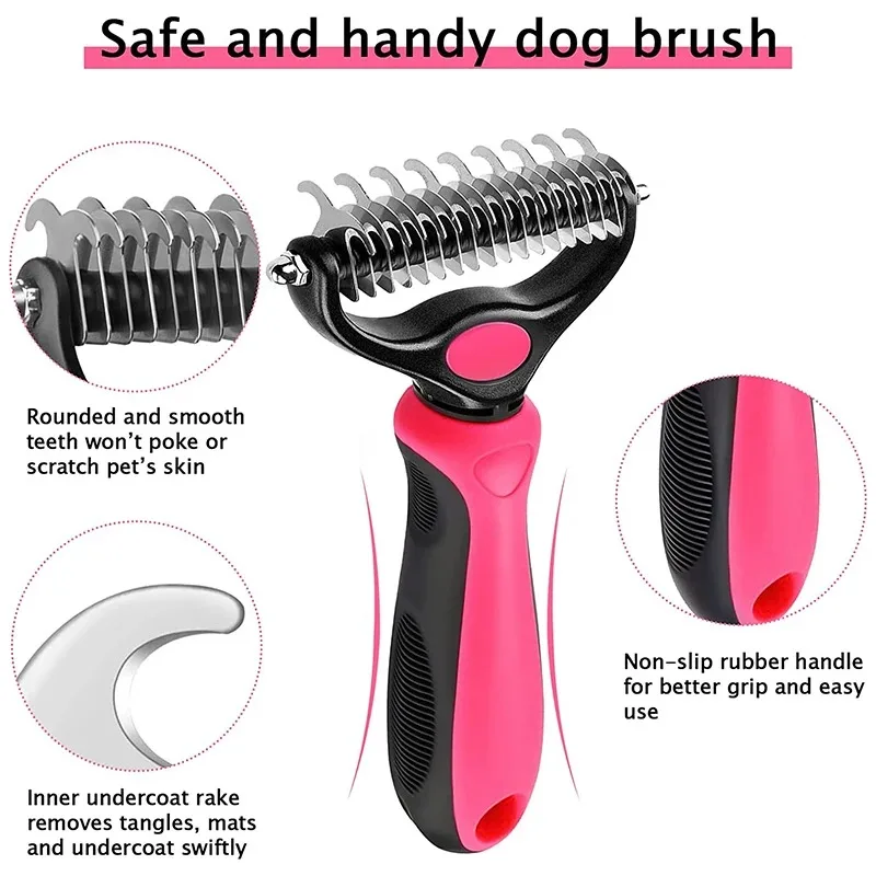 Escova para Pets Dupla Face para Desembaraçar e Remover Pelos - Imagem 3