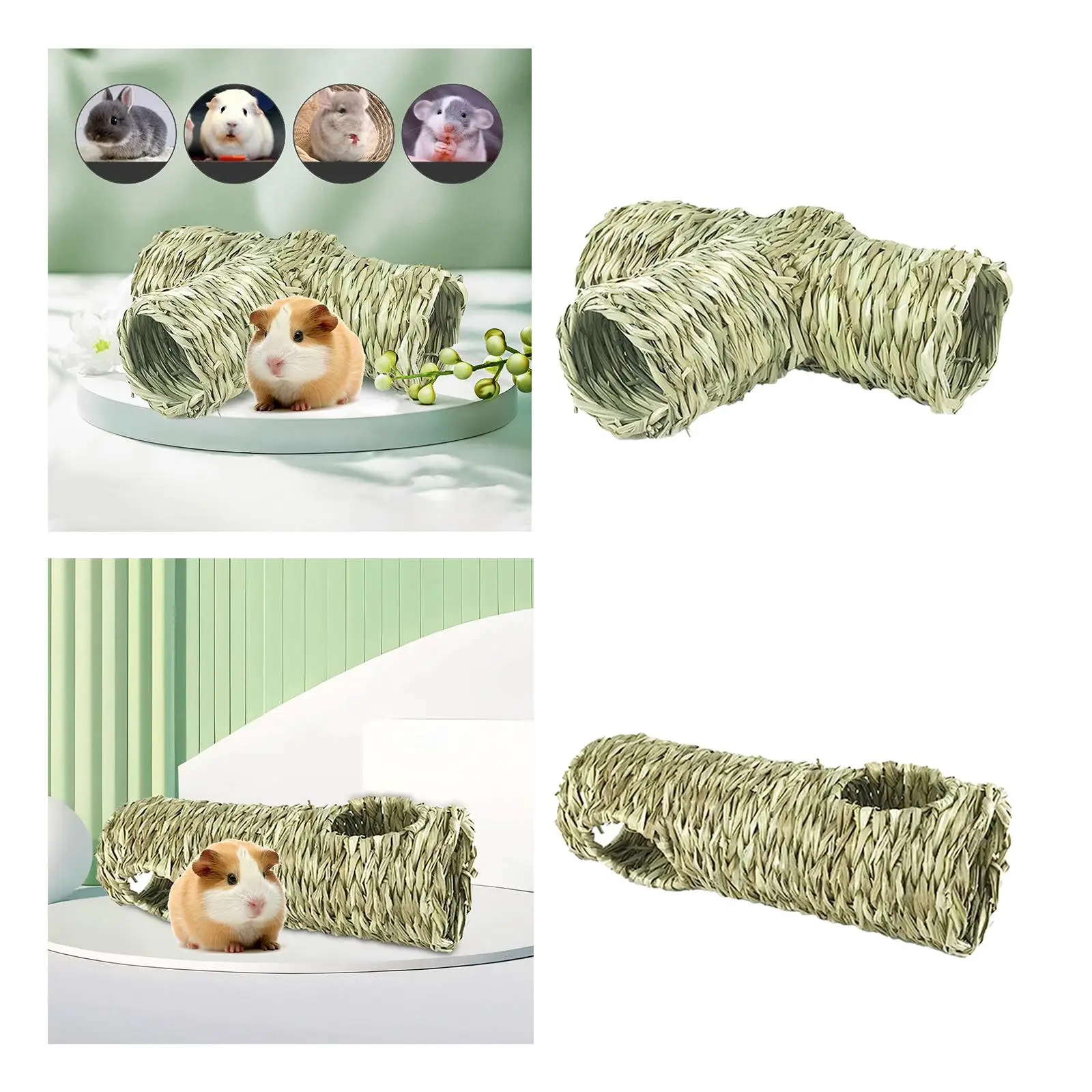 Túnel de Grama para Hamster e Coelhos 24x33x10 cm Resistente - Imagem 4
