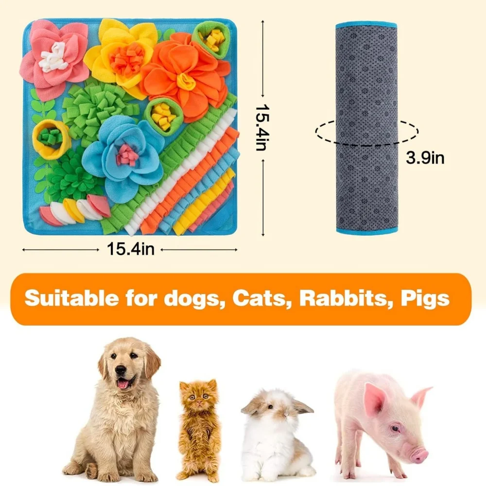 Tapete de Alimentação Lenta para Pets de Fleece com Treinamento Olfativo - Imagem 6