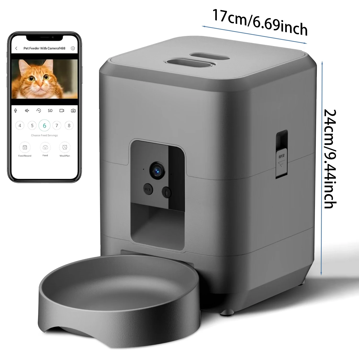Alimentador Automático para Cães e Gatos 2L Wi-Fi com Câmera - Image 3